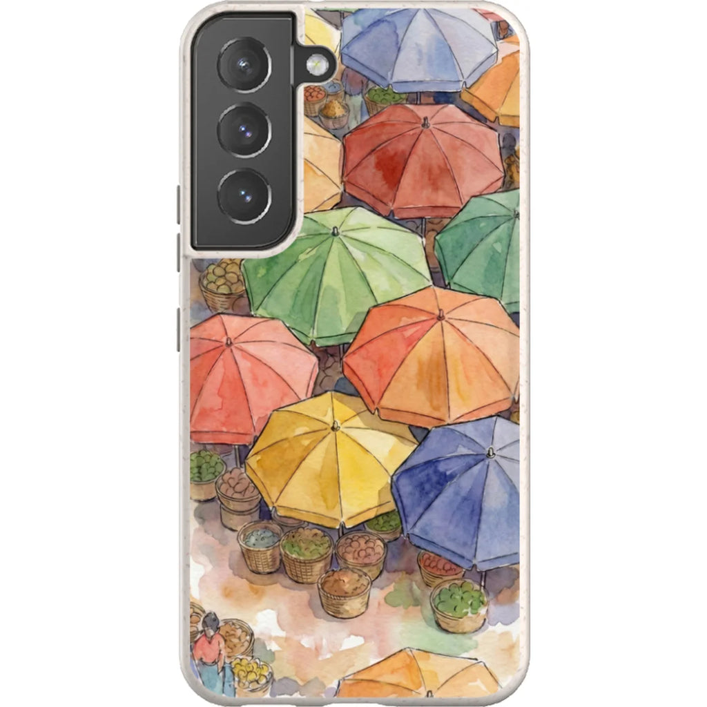 Market Umbrellas from Above by Tobi Akinyemi — S22 Samsung Galaxy Bio-degradable Case — Finnaij