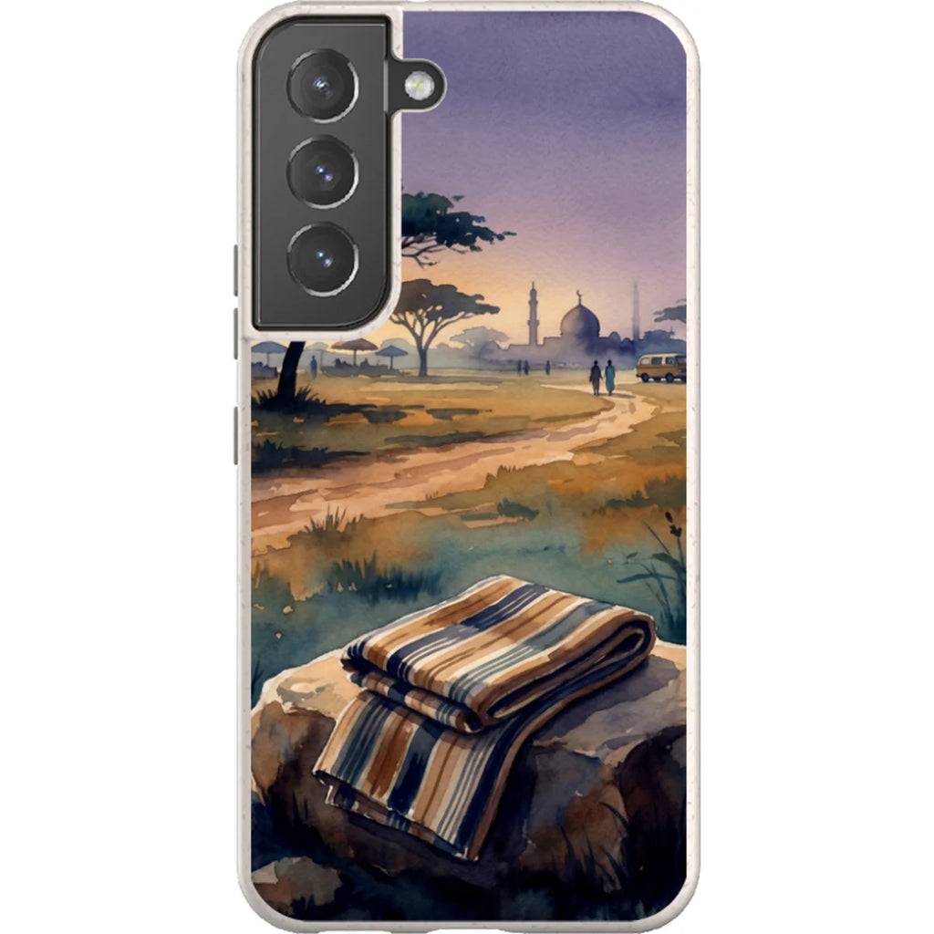 Aso-Oke Accent in the Landscape by Tobi Akinyemi — S22 Samsung Galaxy Bio-degradable Case — Finnaij