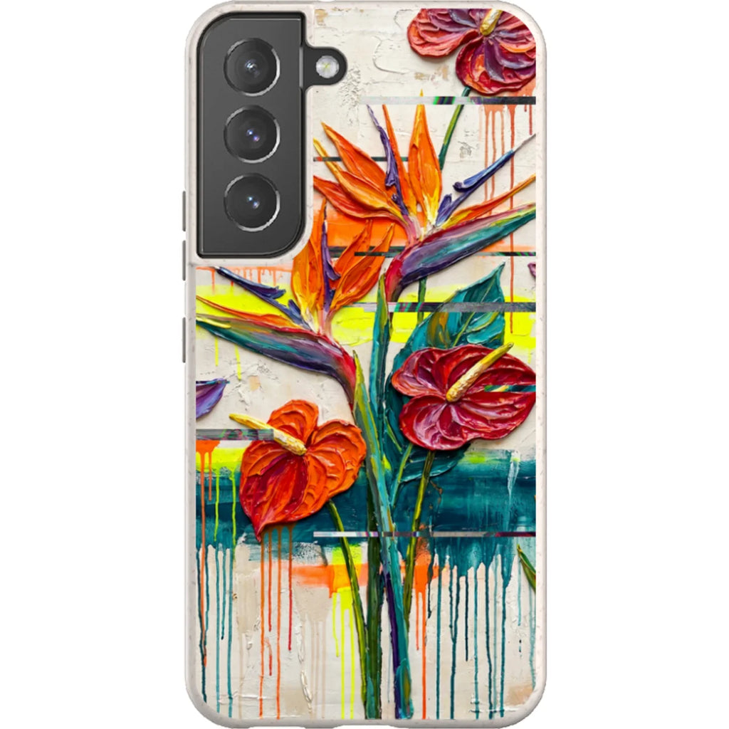 Tropical Flowers by Frida Lövström — S22 Samsung Galaxy Bio-degradable Case — Finnaij