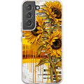 Sunflowers with Abstract Golden Chaos by Frida Lövström — S22 Samsung Galaxy Bio-degradable Case — Finnaij