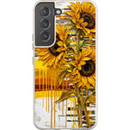 Sunflowers with Abstract Golden Chaos by Frida Lövström — S22 Samsung Galaxy Bio-degradable Case — Finnaij