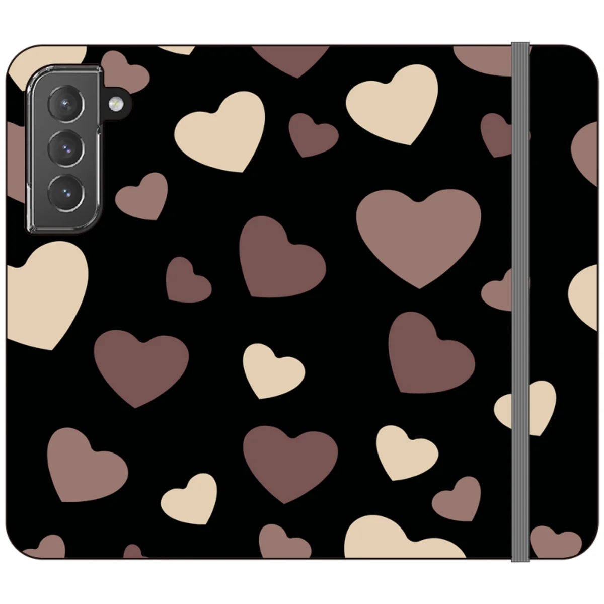 White & Black Hearts Vegan Leather — S22 Wallet Case — Finnaij