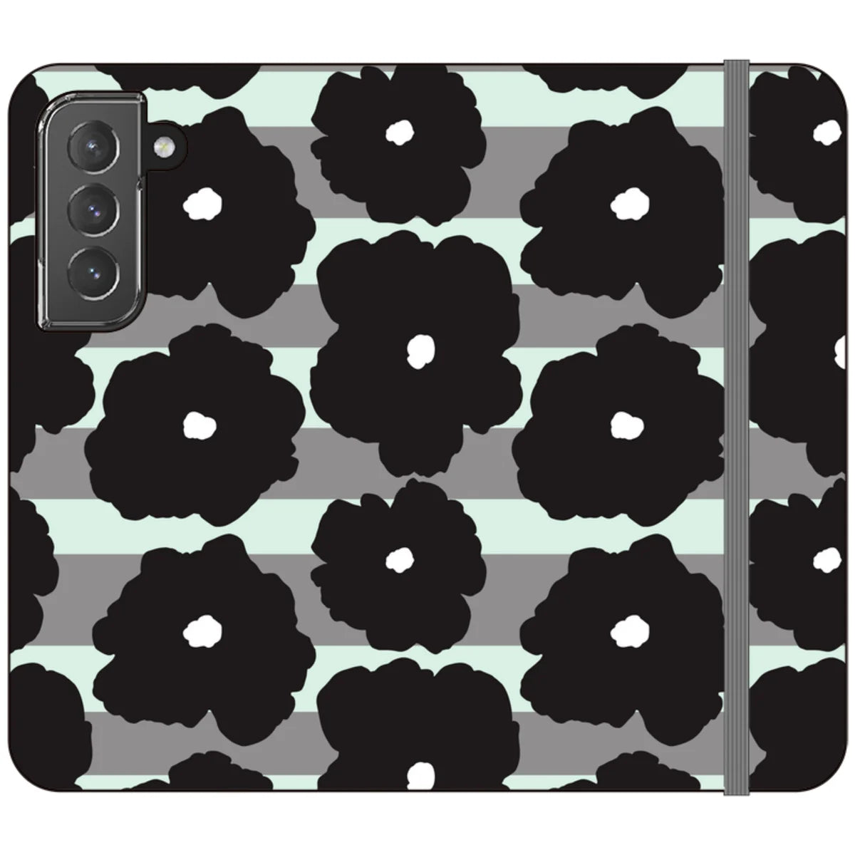 Bold Floral Black — S22 Wallet Case — Finnaij