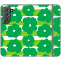 Bold Floral Green Vegan Leather — S22 Wallet Case — Finnaij