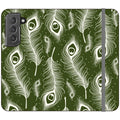 Feathers in Bloom Army Green — S22 Wallet Case — Finnaij