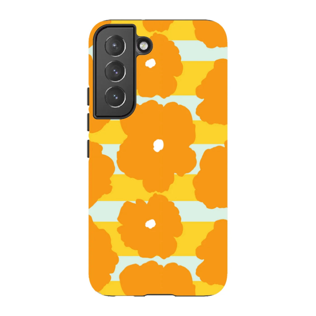 Bold Floral Orange — S22 Tough Case — Finnaij