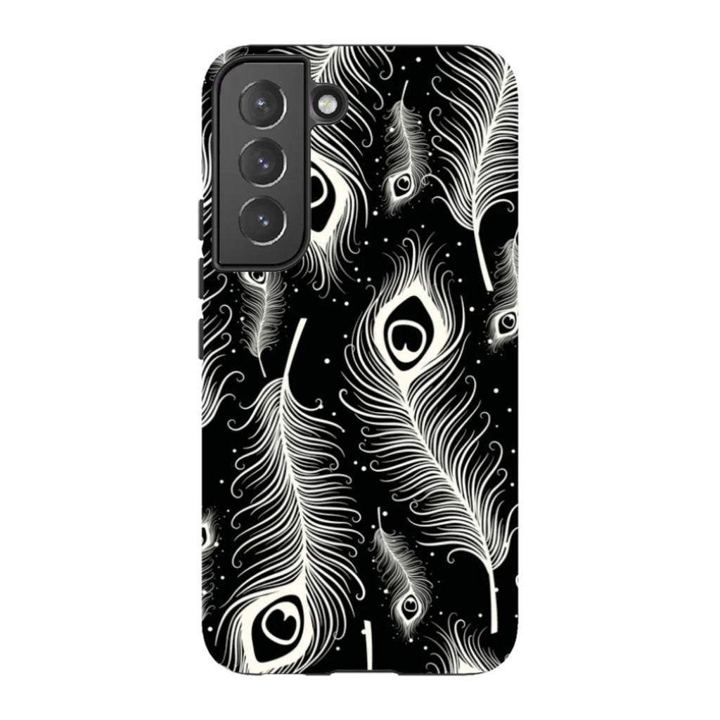 Feathers in Bloom Black — S22 Tough Case — Finnaij