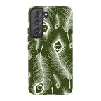 Feathers in Bloom Army Green — S22 Tough Case — Finnaij