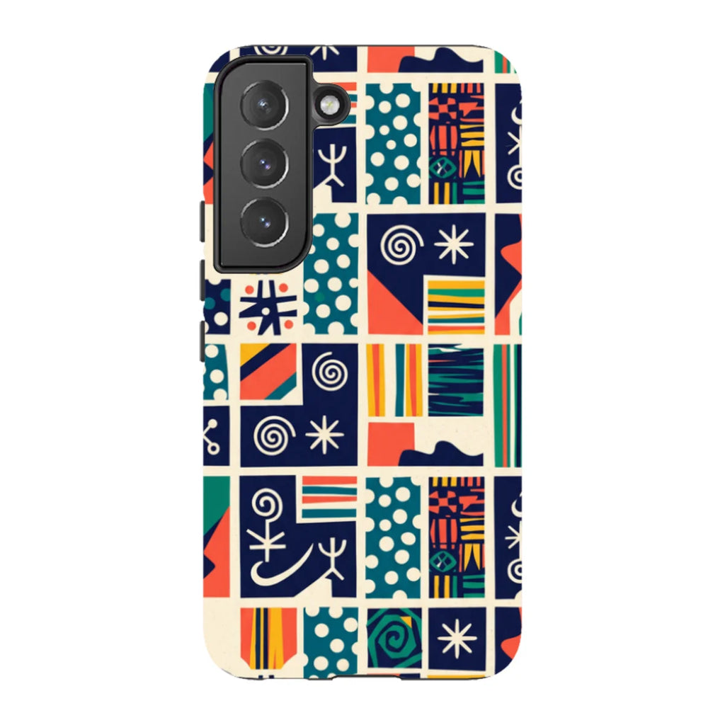 Coastal Indigo Tiles by Ada Okoye — S22 Tough Case — Finnaij