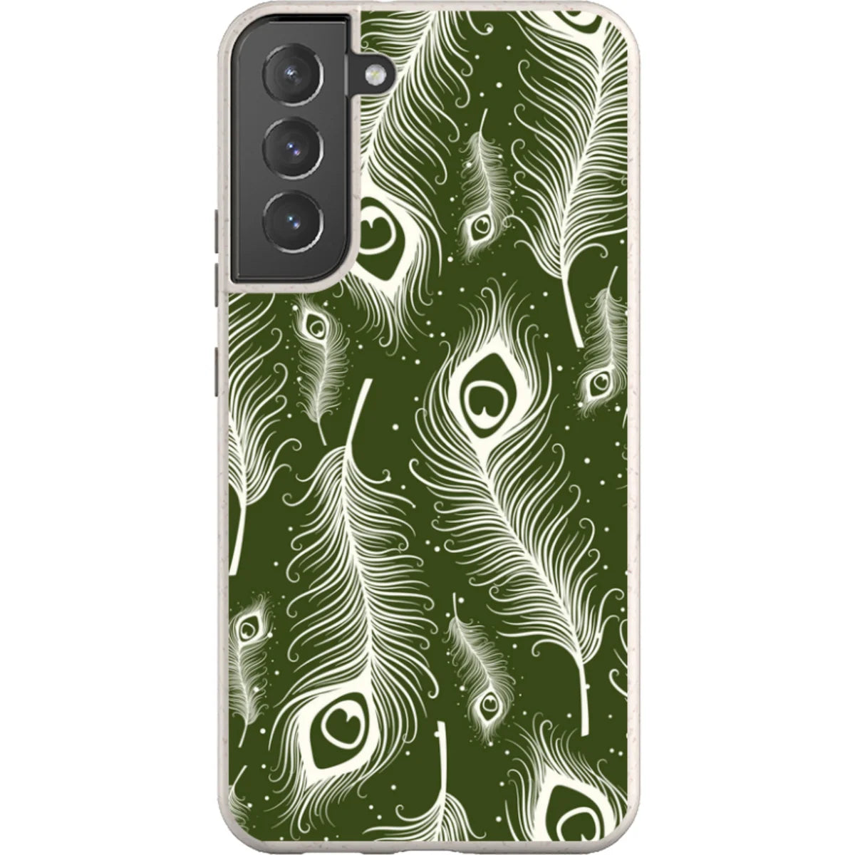 Feathers in Bloom Army Green — S22 Plus Samsung Galaxy Bio-degradable Case — Finnaij
