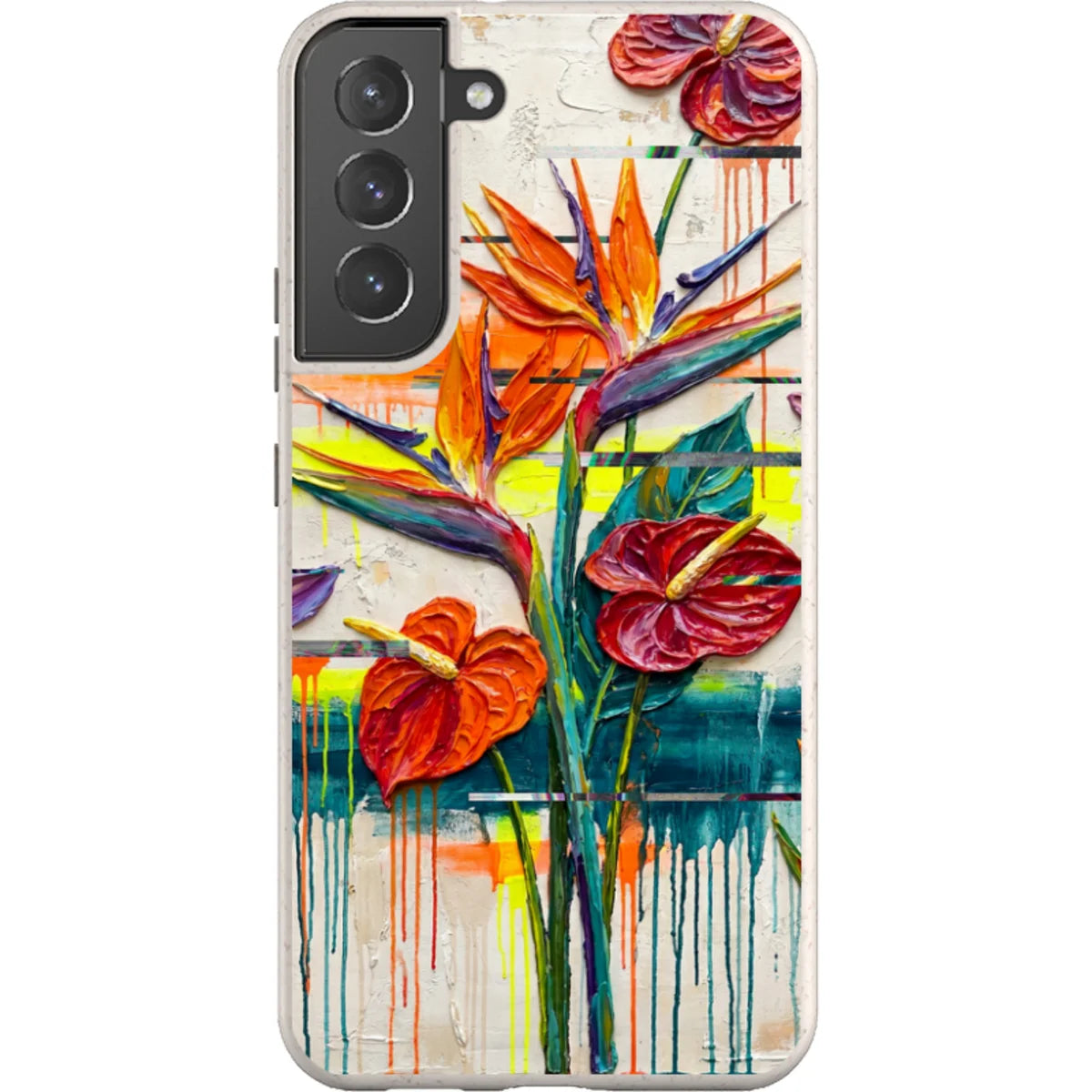Tropical Flowers by Frida Lövström — S22 Plus Samsung Galaxy Bio-degradable Case — Finnaij