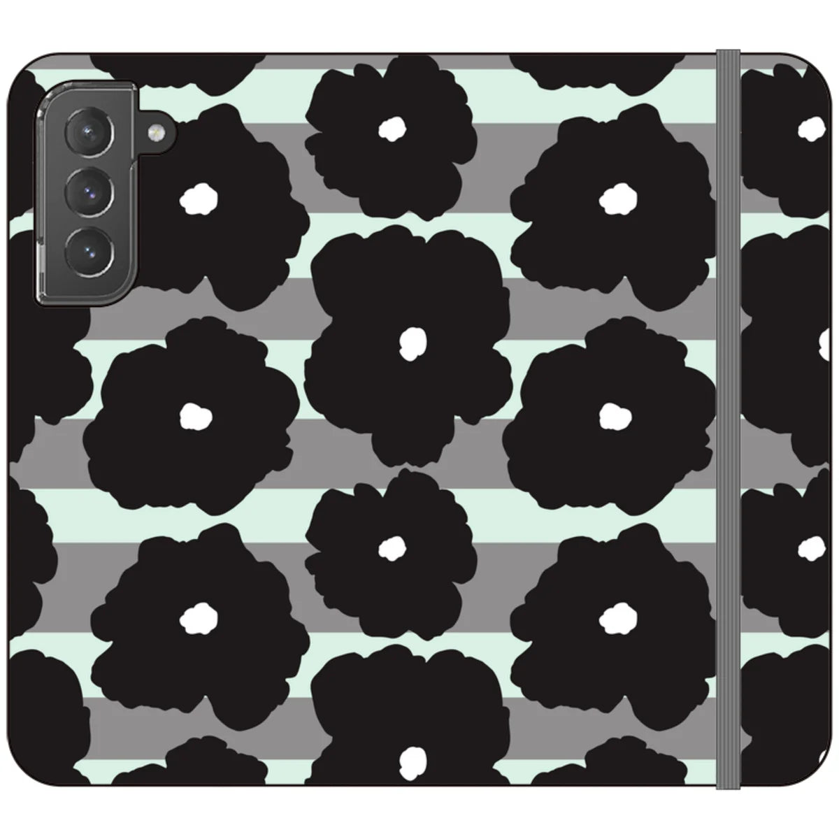 Bold Floral Black — S22 Plus Wallet Case — Finnaij