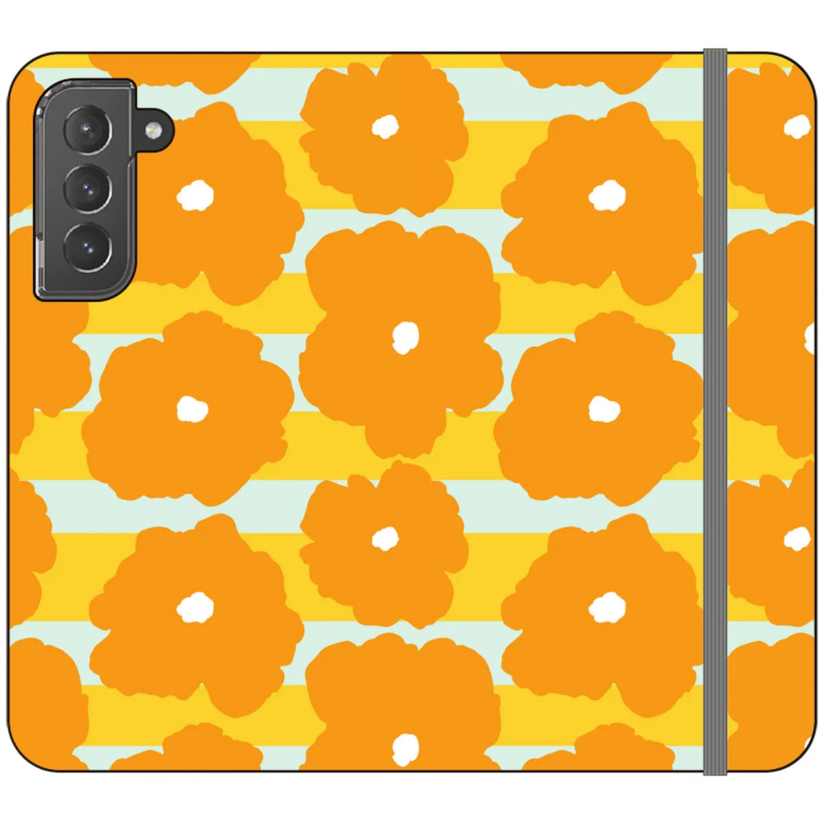 Bold Floral Orange — S22 Plus Wallet Case — Finnaij