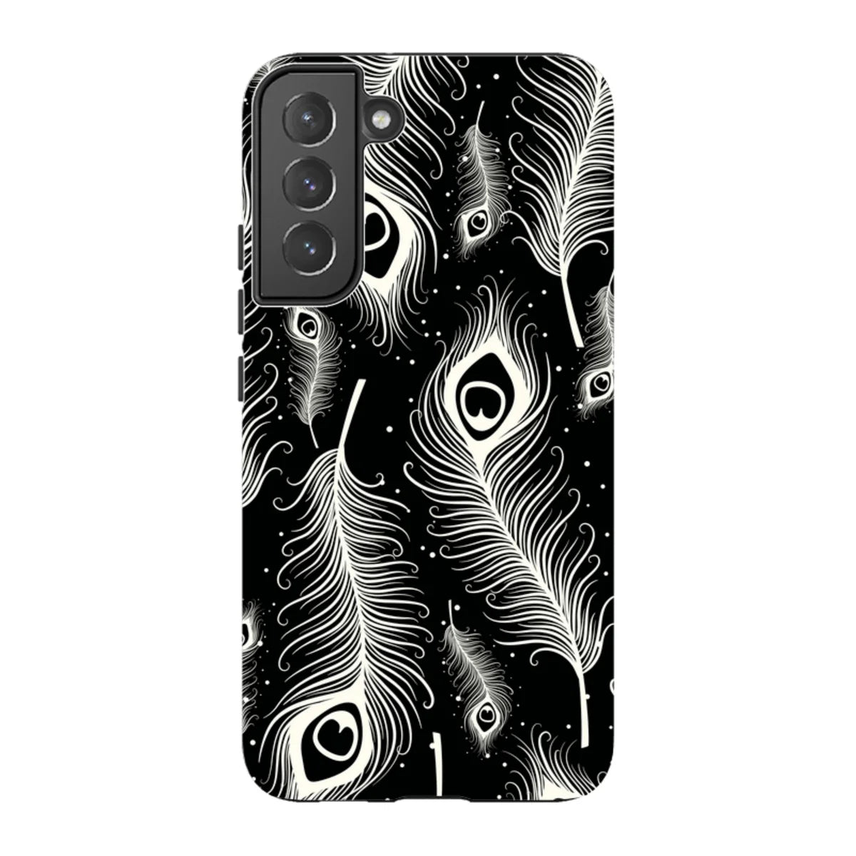 Feathers in Bloom Black — S22 Plus Tough Case — Finnaij