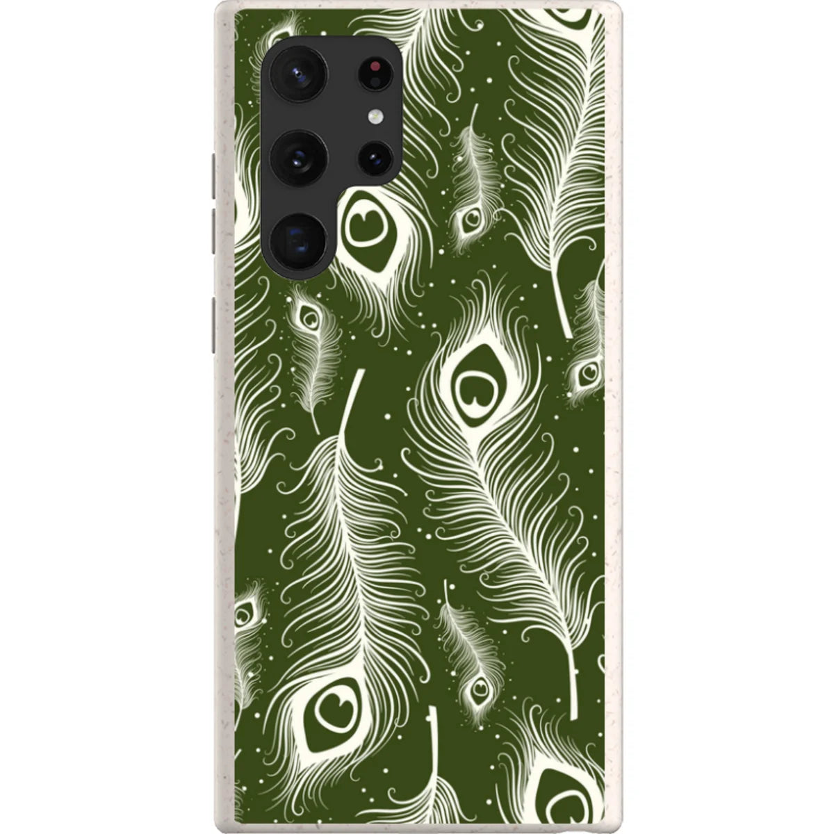 Feathers in Bloom Army Green — S22 Ultra Samsung Galaxy Bio-degradable Case — Finnaij