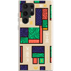 Ankara Blocks on Sand by Ada Okoye — S22 Ultra Samsung Galaxy Bio-degradable Case — Finnaij