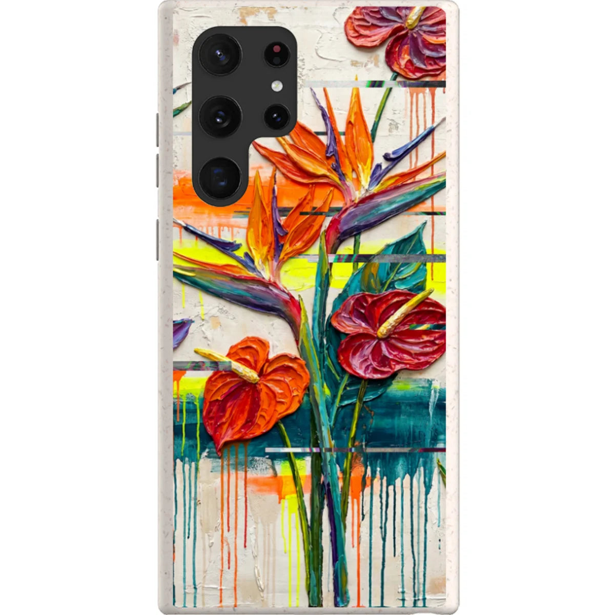 Tropical Flowers by Frida Lövström — S22 Ultra Samsung Galaxy Bio-degradable Case — Finnaij
