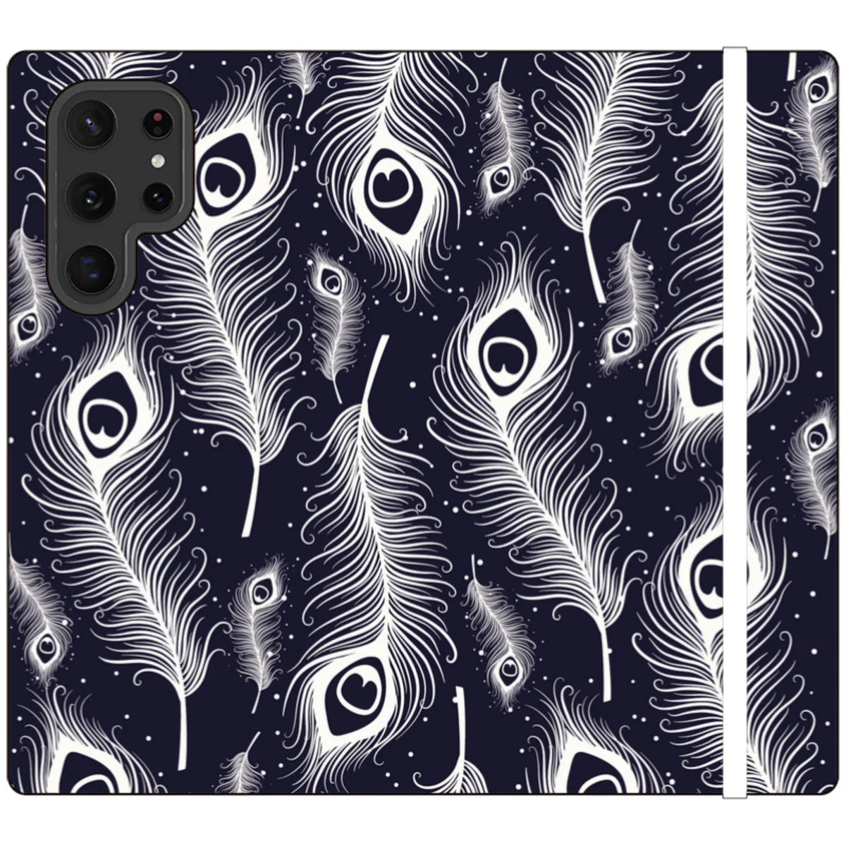 Feathers in Bloom Vegan Leather — S22 Ultra Wallet Case — Finnaij