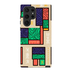 Ankara Blocks on Sand by Ada Okoye — S22 Ultra Tough Case — Finnaij