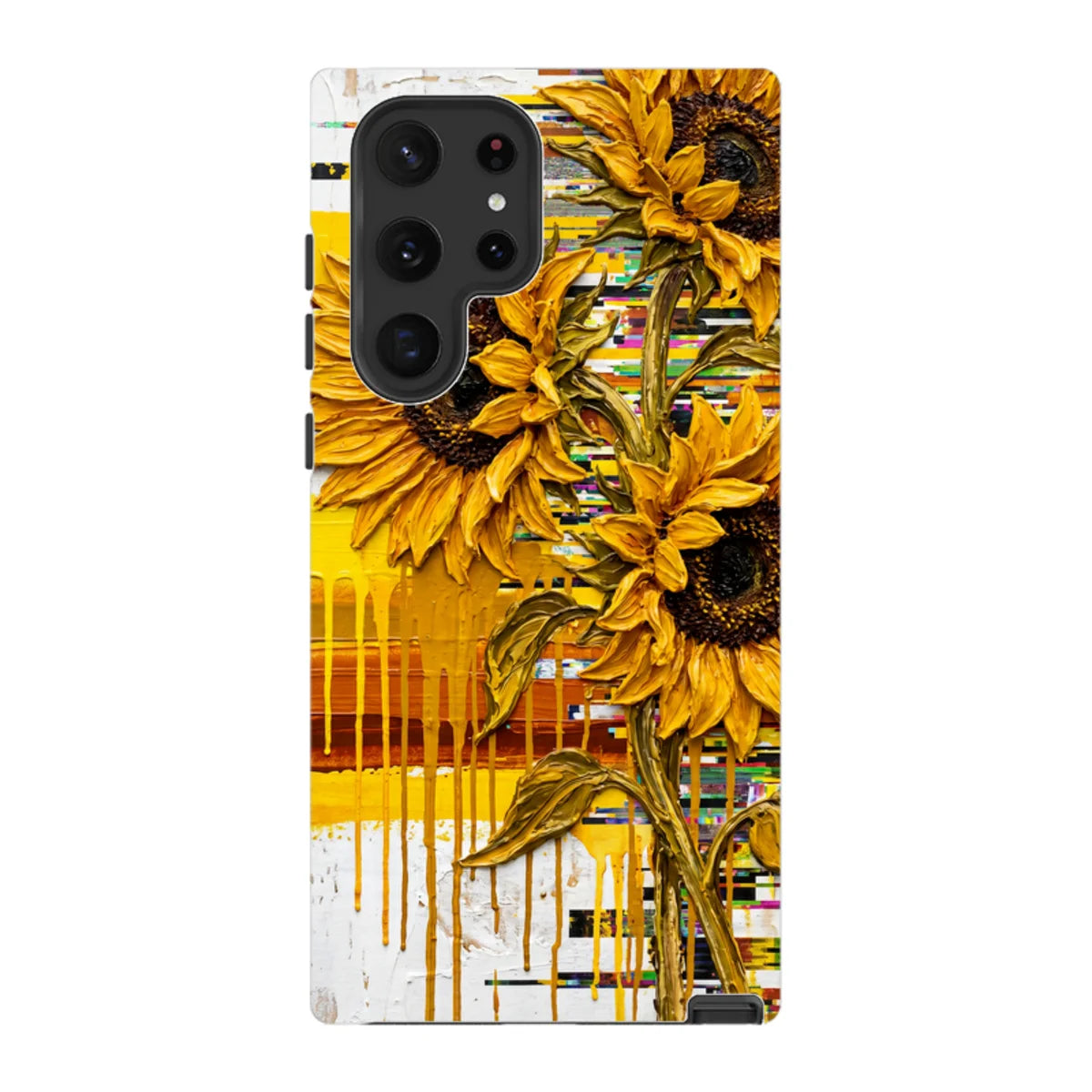 Sunflowers with Abstract Golden Chaos by Frida Lövström — S22 Ultra Tough Case — Finnaij
