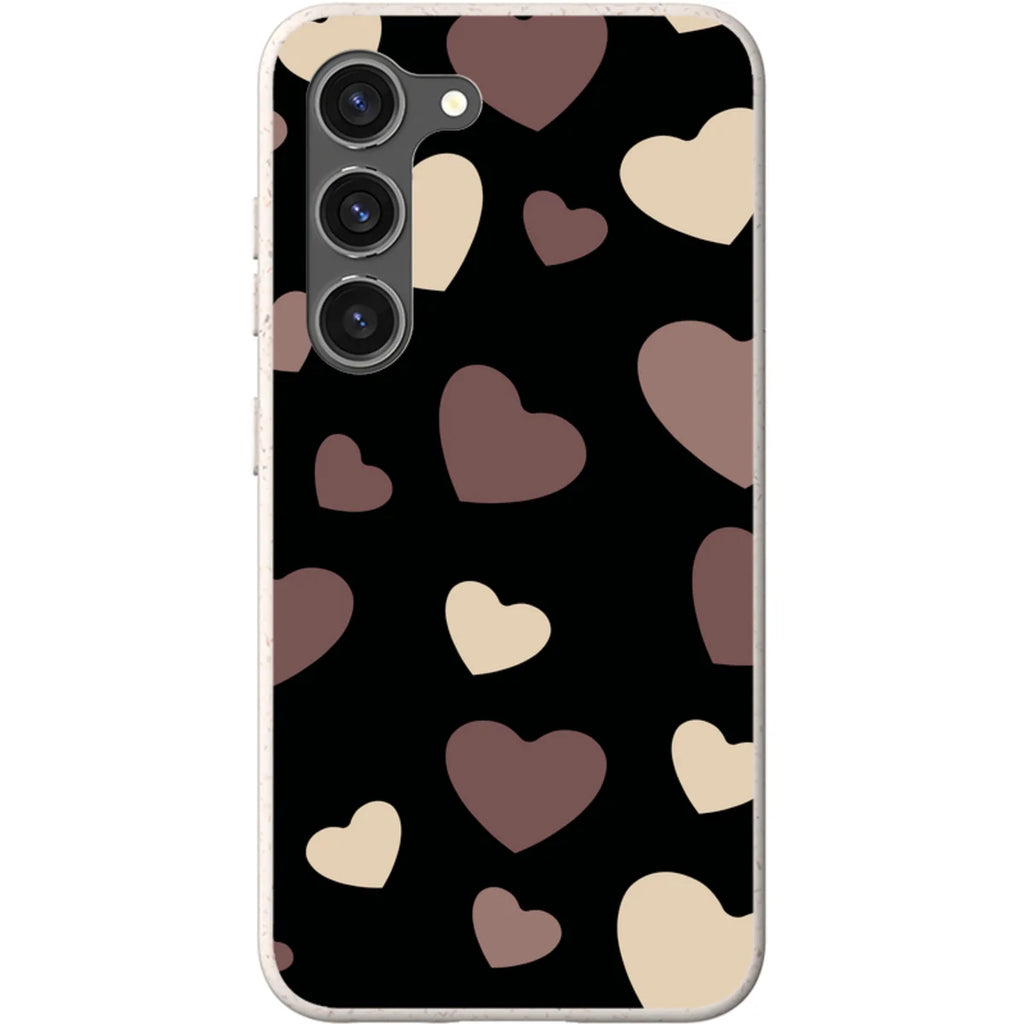 White & Black Hearts — S23 Samsung Galaxy Bio-degradable Case — Finnaij