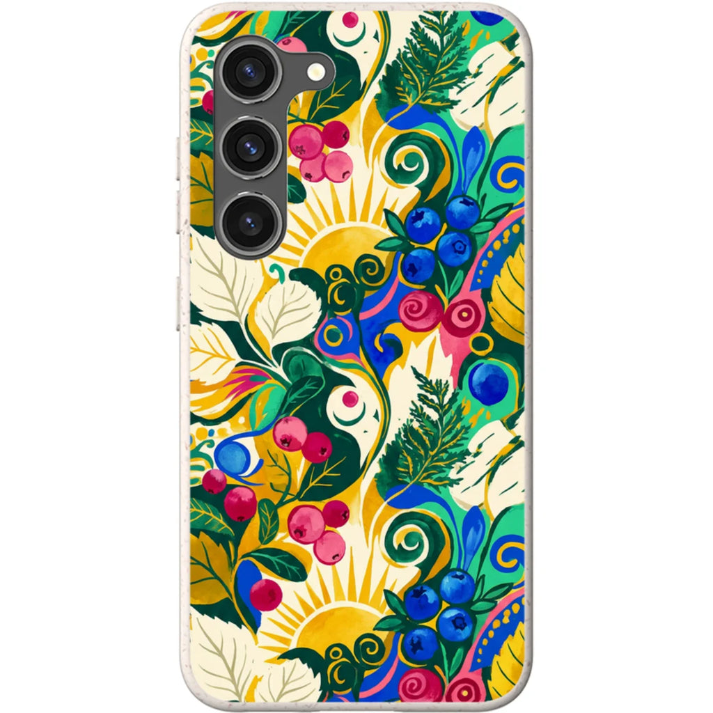 Berry Meadow Glow by Aino Kallio — S23 Samsung Galaxy Bio-degradable Case — Finnaij