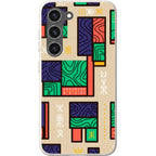 Ankara Blocks on Sand by Ada Okoye — S23 Samsung Galaxy Bio-degradable Case — Finnaij