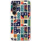 Coastal Indigo Tiles by Ada Okoye — S23 Samsung Galaxy Bio-degradable Case — Finnaij