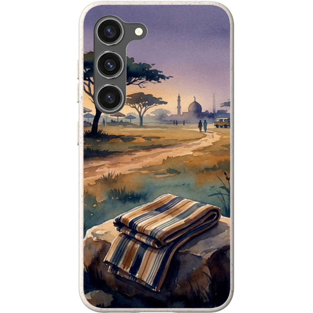Aso-Oke Accent in the Landscape by Tobi Akinyemi — S23 Samsung Galaxy Bio-degradable Case — Finnaij