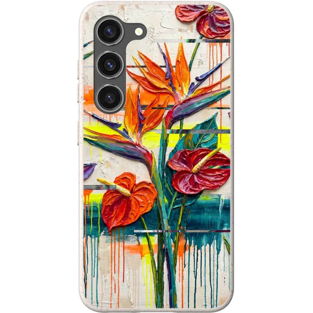 Tropical Flowers by Frida Lövström — S23 Samsung Galaxy Bio-degradable Case — Finnaij