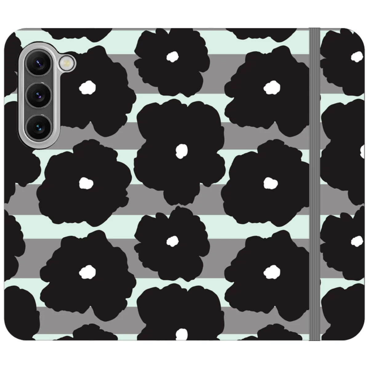 Bold Floral Black — S23 Wallet Case — Finnaij