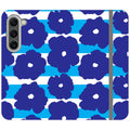 Bold Floral Blue Vegan Leather — S23 Wallet Case — Finnaij