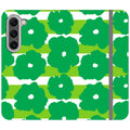 Bold Floral Green Vegan Leather — S23 Wallet Case — Finnaij