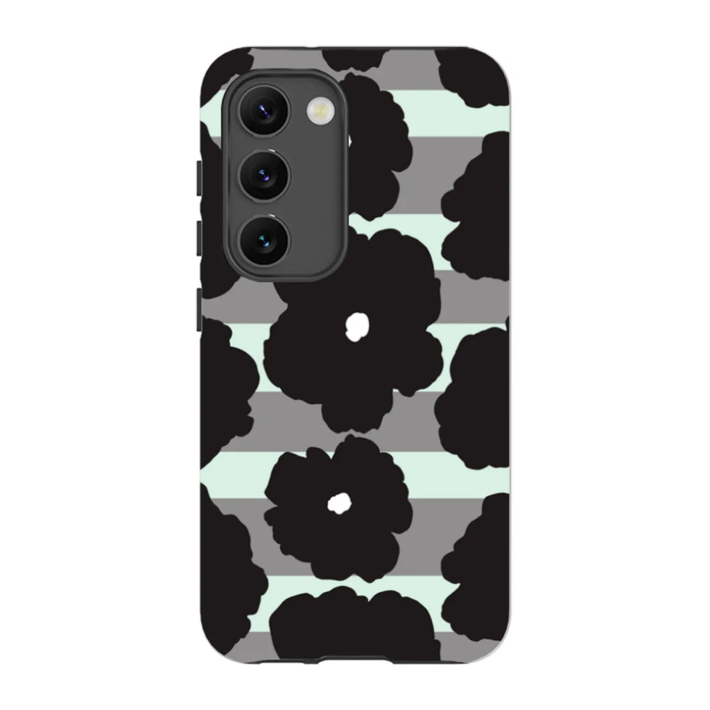 Bold Floral Black — S23 Tough Case — Finnaij
