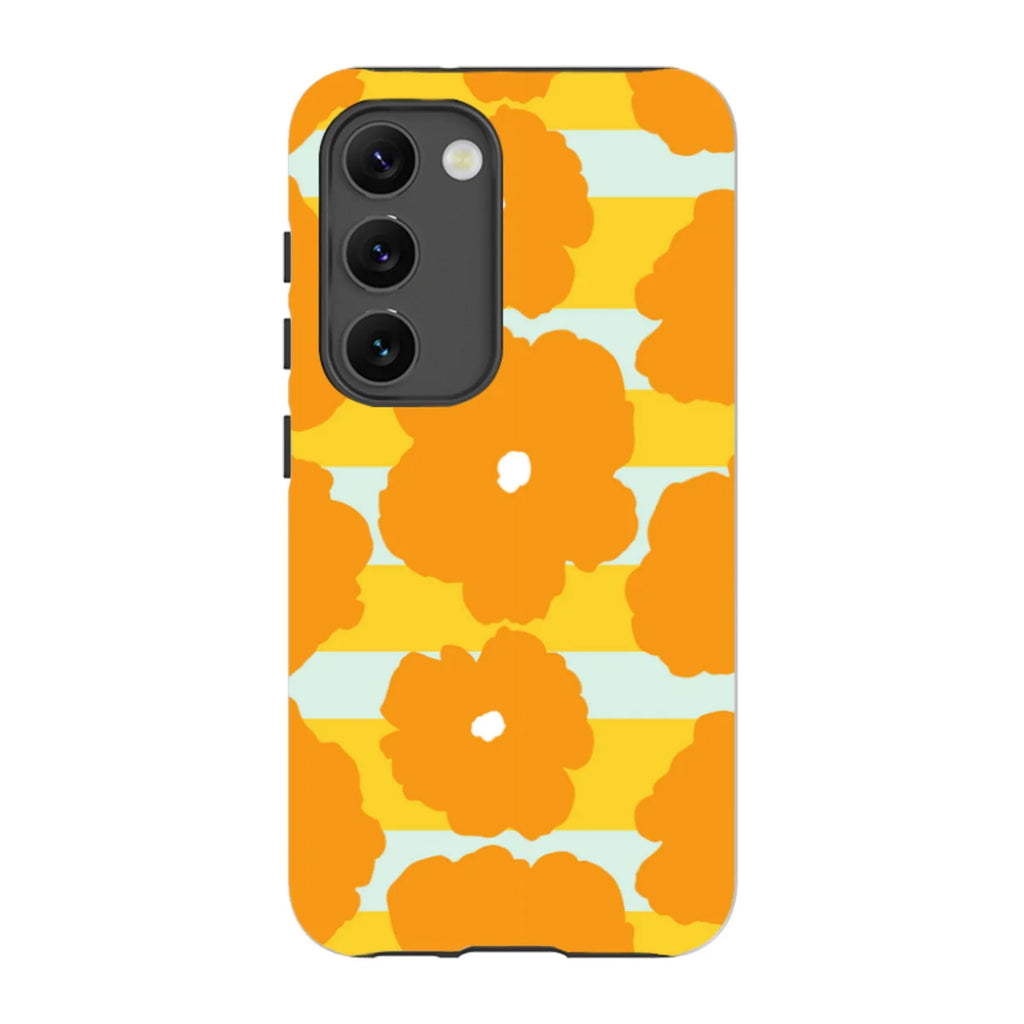 Bold Floral Orange — S23 Tough Case — Finnaij