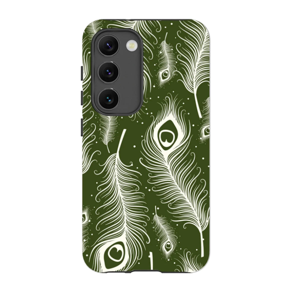 Feathers in Bloom Army Green — S23 Tough Case — Finnaij