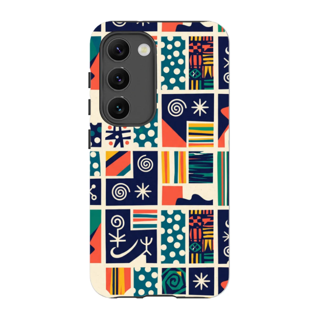 Coastal Indigo Tiles by Ada Okoye — S23 Tough Case — Finnaij