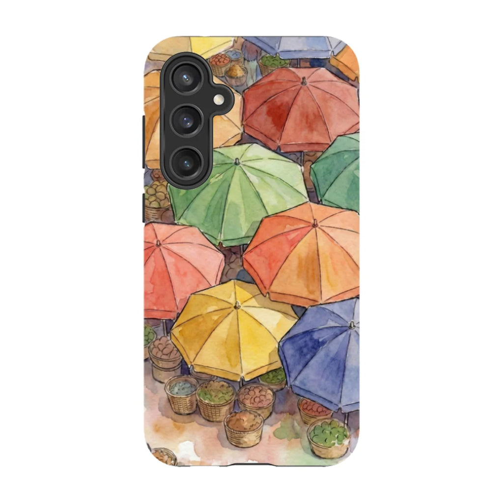 Market Umbrellas from Above by Tobi Akinyemi — S23 Fan Edition Tough Case — Finnaij