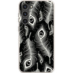 Feathers in Bloom Black — S23 Plus Samsung Galaxy Bio-degradable Case — Finnaij
