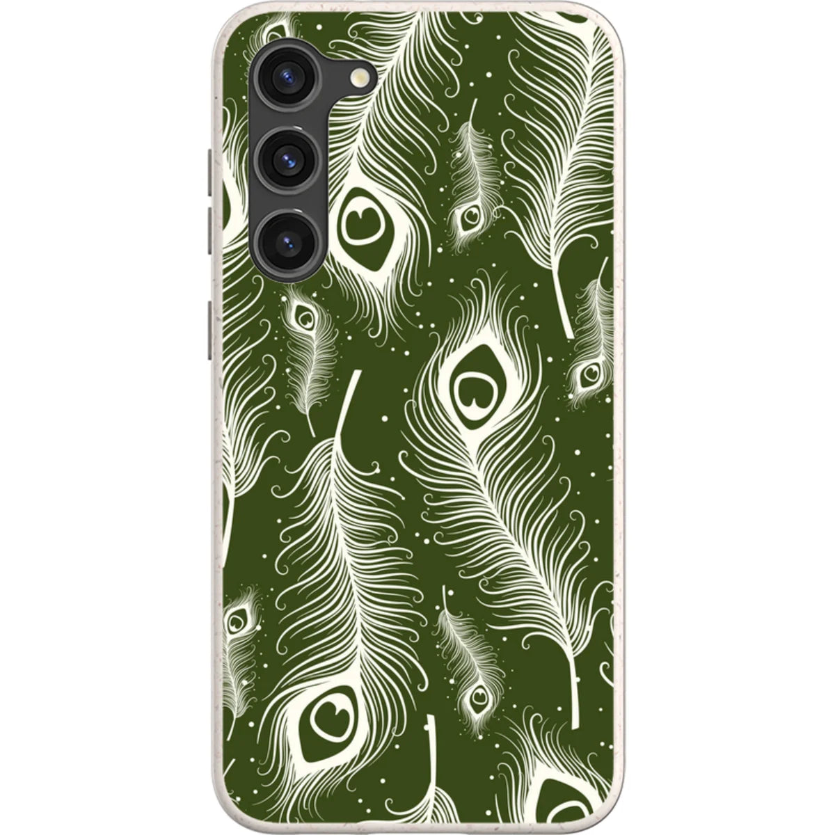 Feathers in Bloom Army Green — S23 Plus Samsung Galaxy Bio-degradable Case — Finnaij