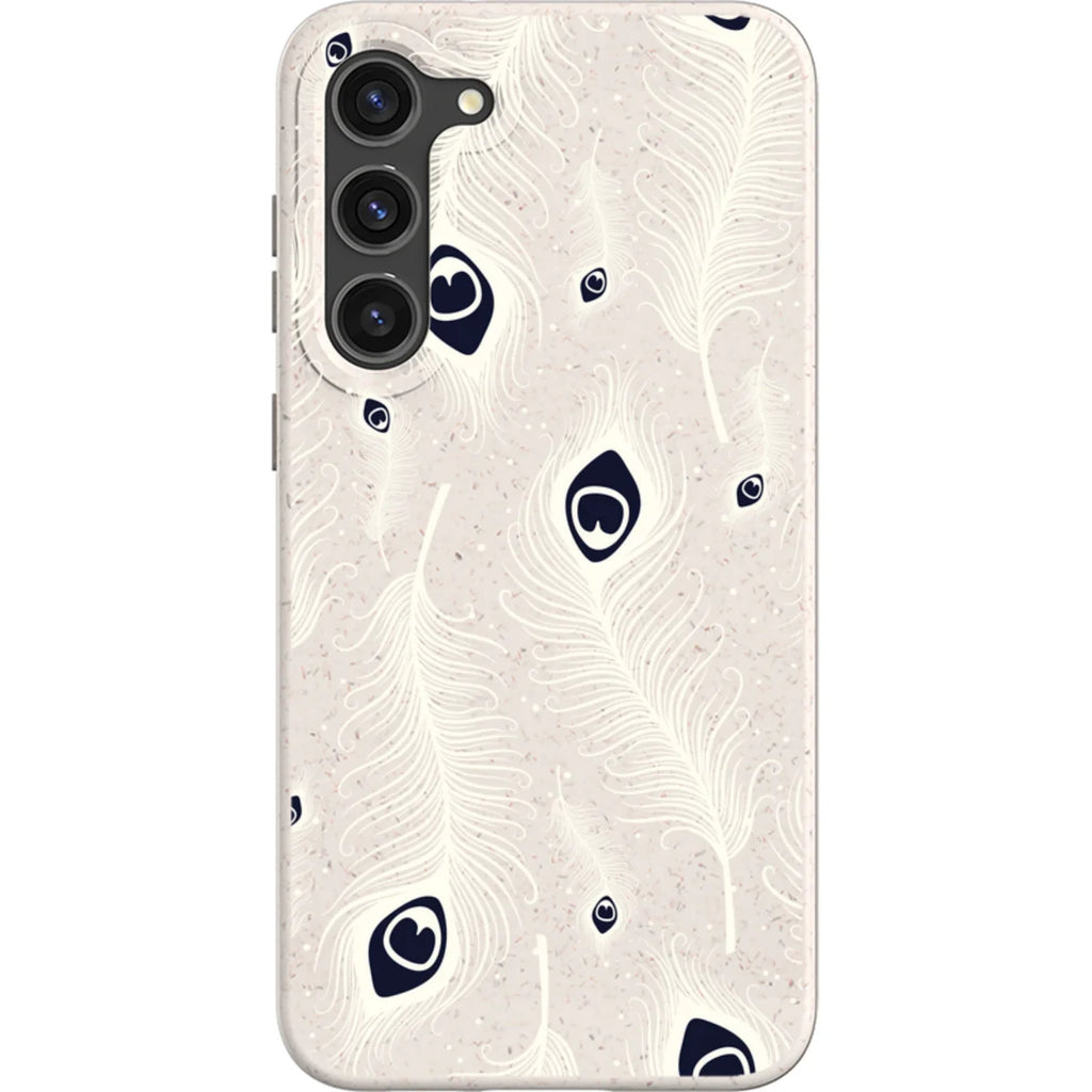 Feathers in Bloom Natural — S23 Plus Samsung Galaxy Bio-degradable Case — Finnaij