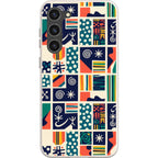 Coastal Indigo Tiles by Ada Okoye — S23 Plus Samsung Galaxy Bio-degradable Case — Finnaij