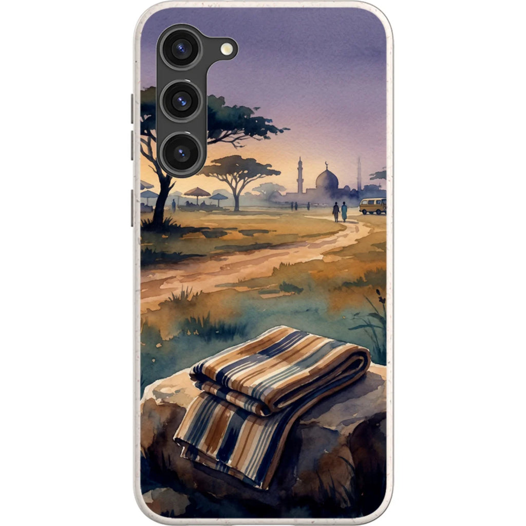 Aso-Oke Accent in the Landscape by Tobi Akinyemi — S23 Plus Samsung Galaxy Bio-degradable Case — Finnaij