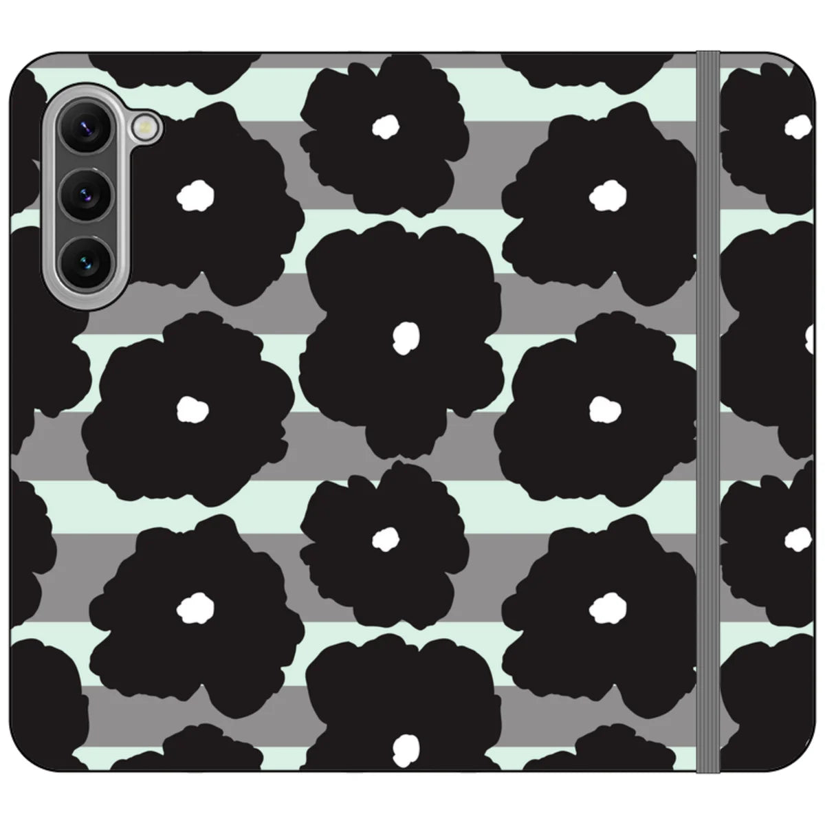 Bold Floral Black — S23 Plus Wallet Case — Finnaij