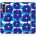 Bold Floral Blue Vegan Leather — S23 Plus Wallet Case — Finnaij