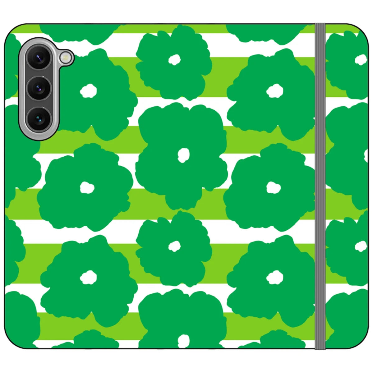 Bold Floral Green Vegan Leather — S23 Plus Wallet Case — Finnaij