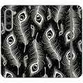 Feathers in Bloom Black — S23 Plus Wallet Case — Finnaij