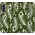 Feathers in Bloom Army Green — S23 Plus Wallet Case — Finnaij