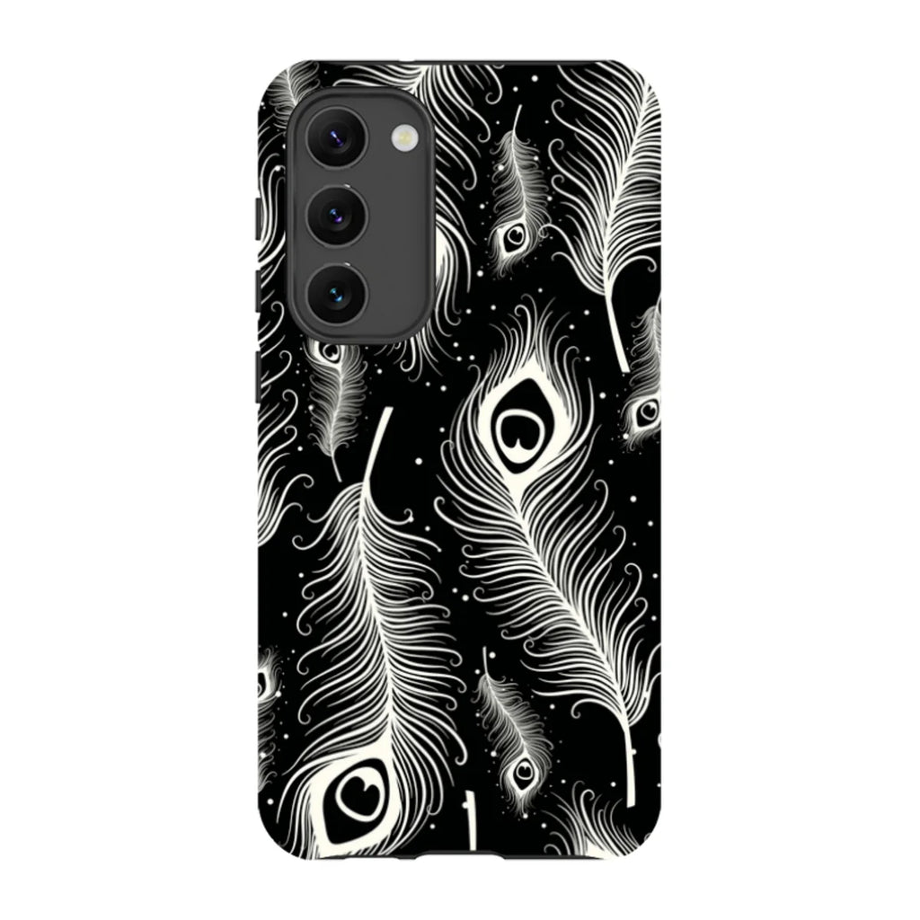 Feathers in Bloom Black — S23 Plus Tough Case — Finnaij