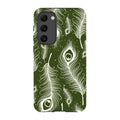 Feathers in Bloom Army Green — S23 Plus Tough Case — Finnaij